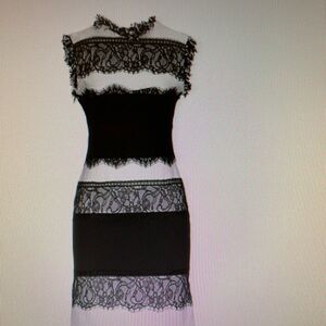 Twin-Set Black Strapless Lace Dress